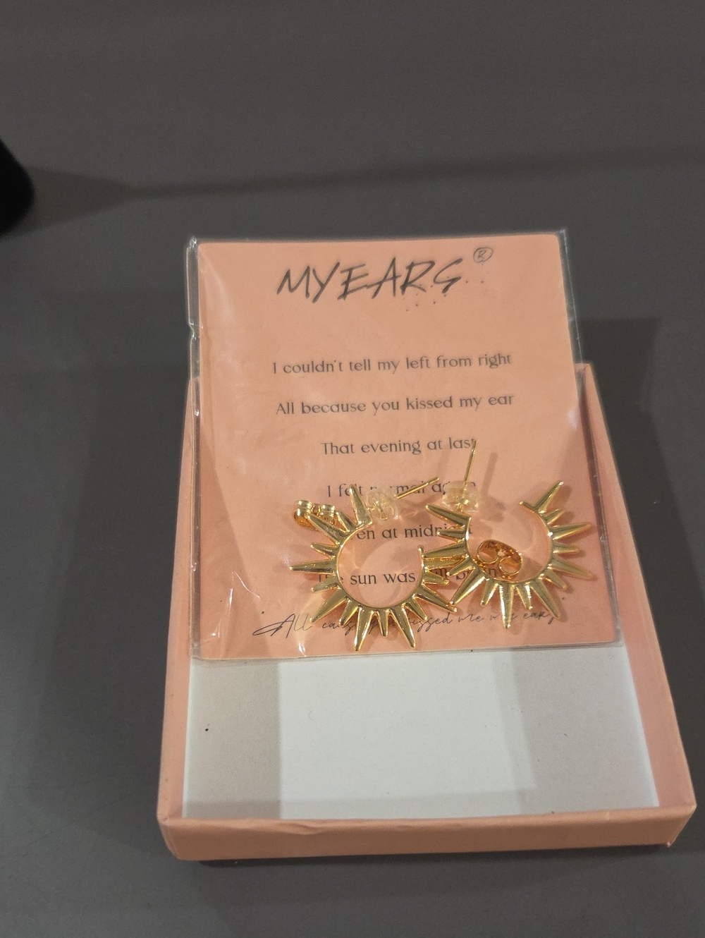 My Ears Gold Sunburst Hoop Earrings